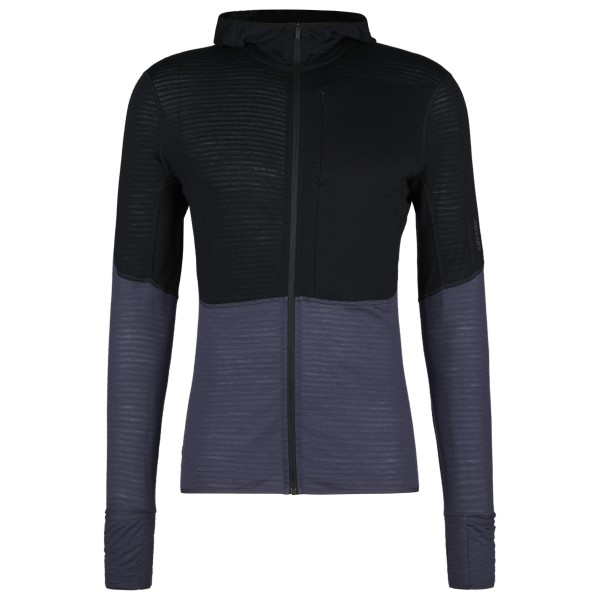 Icebreaker - Merino 200 Realfleece Descender L/S Zip Hoodie - Fleecepullover Gr L schwarz von Icebreaker