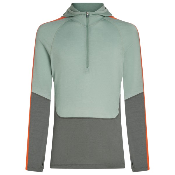 Icebreaker - Merino 200 Sonebula L/S Half Zip Hood - Merinounterwäsche Gr XL grau von Icebreaker