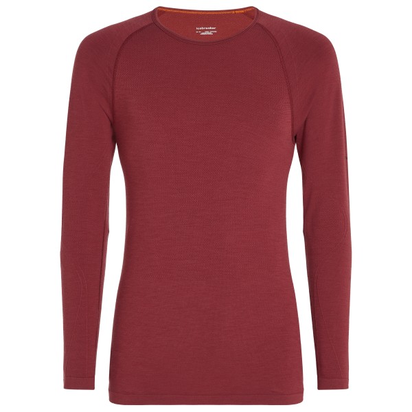 Icebreaker - Merino 260 Zoneknit Seamless L/S Crewe - Merinounterwäsche Gr M rot von Icebreaker