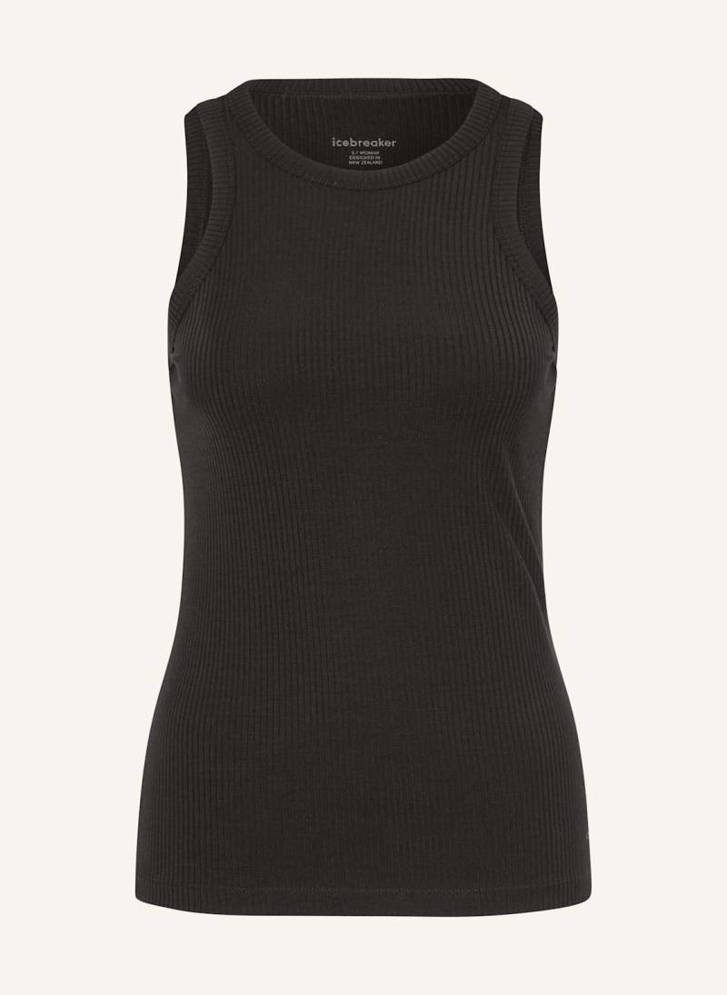 Icebreaker Tanktop Lotus Mit Merinowolle schwarz von Icebreaker