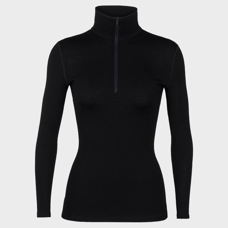 Thermoshirt, Half-zip, Langarm Damen Black XS von Icebreaker