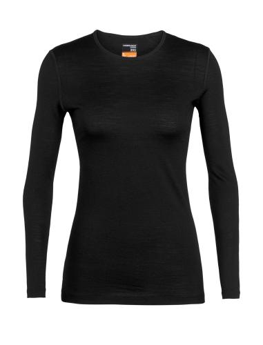 Icebreaker Women 200 Oasis LS Crewe - black (Grösse: M) von Icebreaker