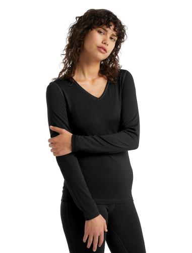 Icebreaker Women 200 Oasis LS V - black (Grösse: M) von Icebreaker