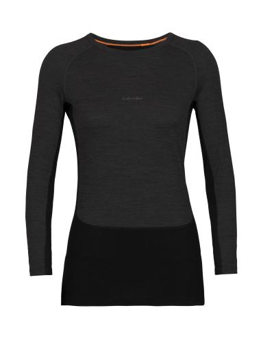 Icebreaker Women 200 ZoneKnit LS Crewe - jet hthr (Grösse: M) von Icebreaker