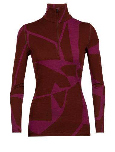 Icebreaker Women 250 Vertex LS Half Zip Fractured Landscapes - espresso (Grösse: M) von Icebreaker