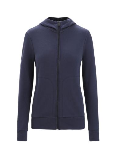 Icebreaker Women Central Classic LS Zip Hoodie - midnight navy (Grösse: XL) von Icebreaker