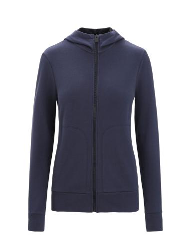 Icebreaker Women Central Classic LS Zip Hoodie - midnight navy (Grösse: XS) von Icebreaker