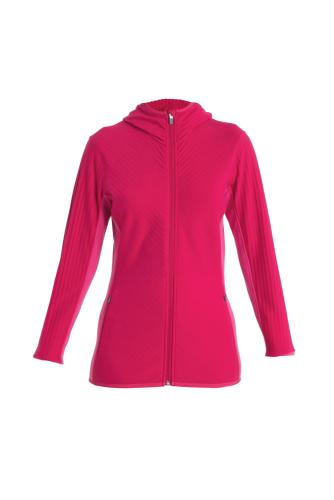 Icebreaker Women Descender LS Zip Hood - electron pink (Grösse: M) von Icebreaker