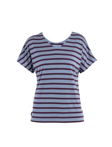 Icebreaker Women Drayden Reversible SS Top Stripe - kyanite (Grösse: L) von Icebreaker