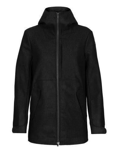 Icebreaker Women Felted Merino Hooded Jacket - black (Grösse: L) von Icebreaker