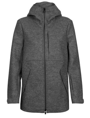 Icebreaker Women Felted Merino Hooded Jacket - gritstone hthr (Grösse: XS) von Icebreaker