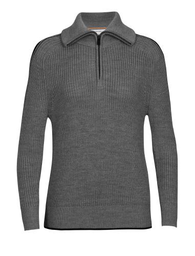 Icebreaker Women Lodge LS Half Zip Sweater - gritstone hthr (Grösse: L) von Icebreaker