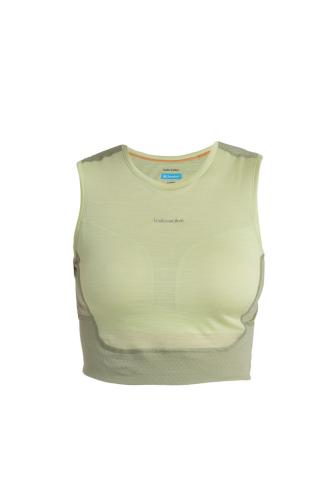 Icebreaker Women Merino 125 ZoneKnit Energy Wind Cropped Bra-Tank - lichen (Grösse: L) von Icebreaker