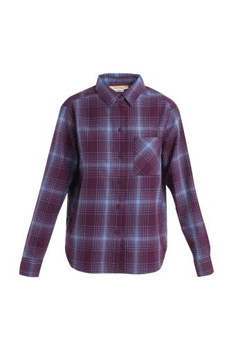 Icebreaker Women Merino 200 Dawnder LS Flannel Shirt Plaid - nightshade (Grösse: S) von Icebreaker