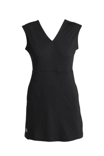 Icebreaker Women Merino 200 Granary Sleeveless V Neck Dress - black (Grösse: L) von Icebreaker