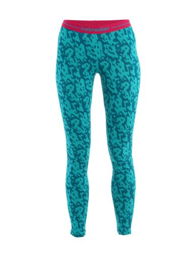 Icebreaker Women Merino 200 Oasis Leggings Macro Forms - flux green (Grösse: XS) von Icebreaker