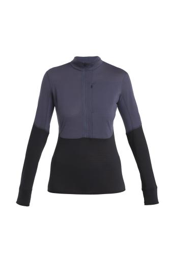 Icebreaker Women Merino 200 Realfleece Descender LS Half Zip - graphite (Grösse: M) von Icebreaker