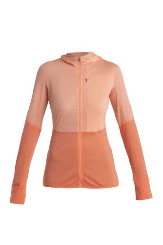 Icebreaker Women Merino 200 Realfleece Descender LS Zip Hoodie - glow (Grösse: L) von Icebreaker