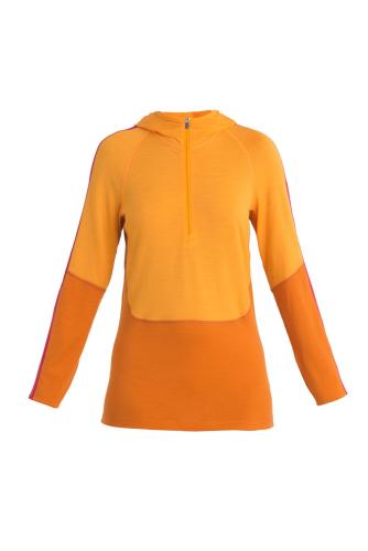 Icebreaker Women Merino 200 Sonebula LS Half Zip Hood - earth (Grösse: XL) von Icebreaker