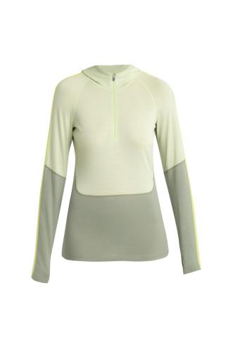 Icebreaker Women Merino 200 Sonebula LS Half Zip Hood - lichen (Grösse: M) von Icebreaker