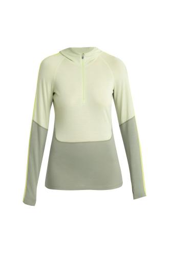 Icebreaker Women Merino 200 Sonebula LS Half Zip Hood - lichen (Grösse: XL) von Icebreaker