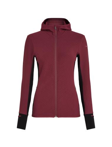 Icebreaker Women Merino Descender LS Zip Hood - port (Grösse: L) von Icebreaker