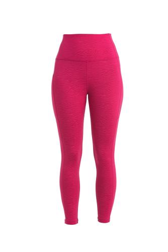 Icebreaker Women Merino Fastray High Rise Tights Topo Lines - electron pink (Grösse: M) von Icebreaker