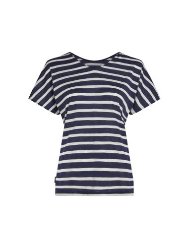 Icebreaker Women Merino M 125 CL Drayden Reverse SS Top Strip - midnight navy (Grösse: L) von Icebreaker