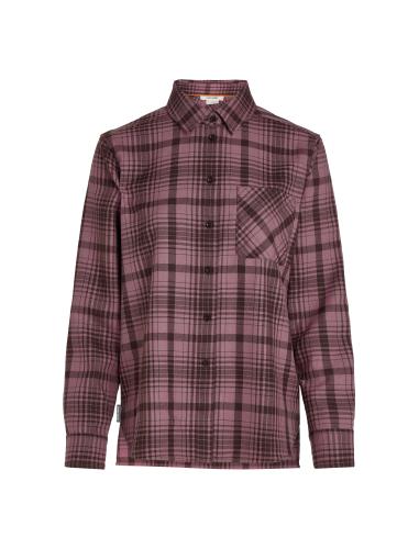 Icebreaker Women Merino Mer 200 Dawnder LS Flannel Shirt Plaid - bittersweet (Grösse: L) von Icebreaker