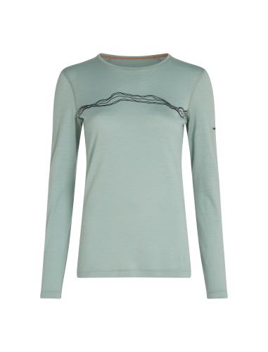 Icebreaker Women Merino Mer 200 Oasis LS Crewe Mountain Pulse - moss (Grösse: L) von Icebreaker