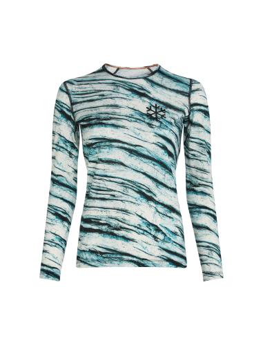 Icebreaker Women Merino Mer 200 Oasis LS Crewe POW AOP - snow aop (Grösse: S) von Icebreaker