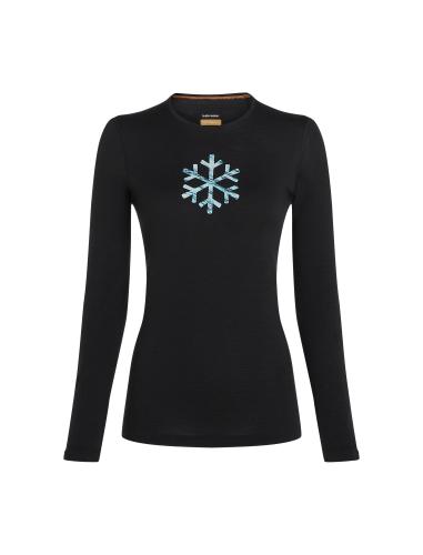Icebreaker Women Merino Mer 200 Oasis LS Crewe POW - black (Grösse: L) von Icebreaker