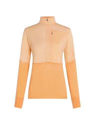 Icebreaker Women Merino Mer 200 Realfleece Descender LS Half Z - sunstone (Grösse: L) von Icebreaker