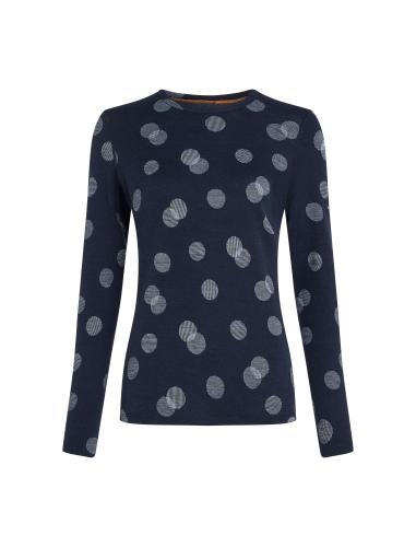 Icebreaker Women Merino Mer 260 Vertex LS Crewe FallFl - midnight navy (Grösse: XS) von Icebreaker