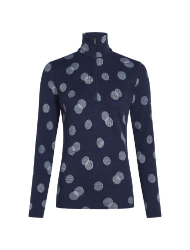 Icebreaker Women Merino Mer 260 Vertex LS Half Z FallFl - midnight navy (Grösse: L) von Icebreaker