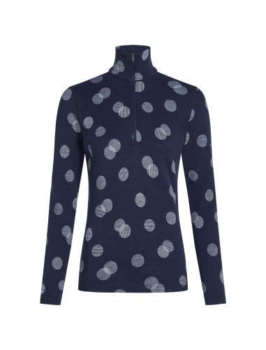 Icebreaker Women Merino Mer 260 Vertex LS Half Z FallFl - midnight navy (Grösse: XL) von Icebreaker
