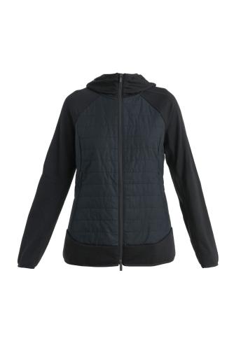 Icebreaker Women Merino Quantum Hybrid LS Zip Hoodie - black (Grösse: M) von Icebreaker