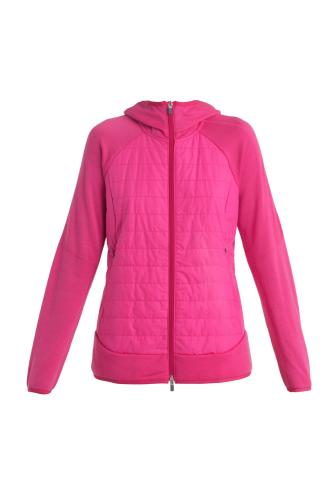 Icebreaker Women Merino Quantum Hybrid LS Zip Hoodie - electron pink (Grösse: L) von Icebreaker