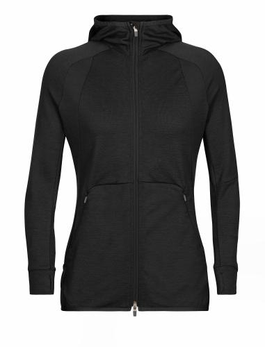 Icebreaker Women Merino Quantum ZoneKnit LS Zip Hoodie - black (Grösse: S) von Icebreaker