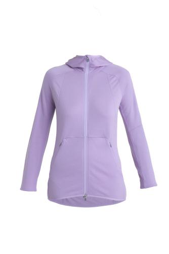 Icebreaker Women Merino Quantum ZoneKnit LS Zip Hoodie - purple gaze (Grösse: L) von Icebreaker