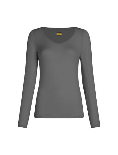 Icebreaker Women Merino Siren LS Sweetheart - gritstone hthr-013 (Grösse: L) von Icebreaker