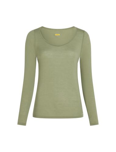 Icebreaker Women Merino Siren LS Sweetheart - lichen (Grösse: L) von Icebreaker