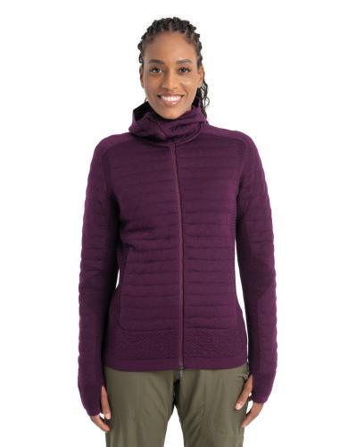 Icebreaker Women Merino ZoneKnit Explore LS Zip Hoodie - nightshade (Grösse: M) von Icebreaker