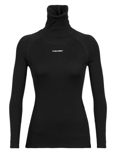 Icebreaker Women MerinoFine LS Roll Neck - black (Grösse: M) von Icebreaker