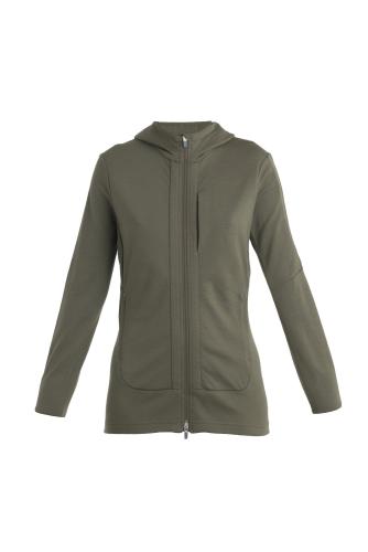 Icebreaker Women Quantum III LS Zip Hoodie - loden (Grösse: XS) von Icebreaker