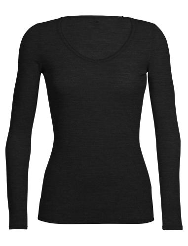 Icebreaker Women Siren LS Sweetheart - black (Grösse: L) von Icebreaker