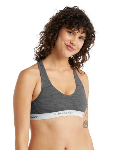 Icebreaker Women Sprite Racerback Bra - gritstone hthr (Grösse: L) von Icebreaker