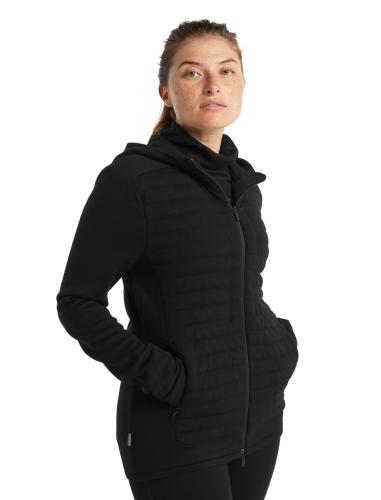 Icebreaker Women ZoneKnit™ Insulated LS Zip Hoodie - black (Grösse: L) von Icebreaker