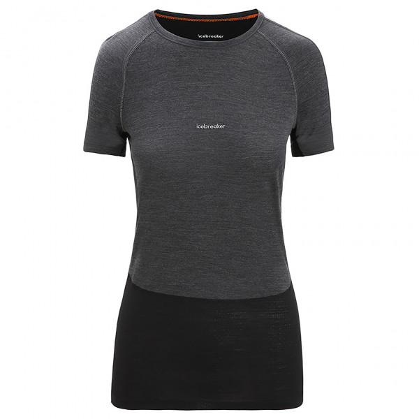 Icebreaker - Women's 125 Zoneknit S/S Crewe - Merinounterwäsche Gr S grau/schwarz von Icebreaker