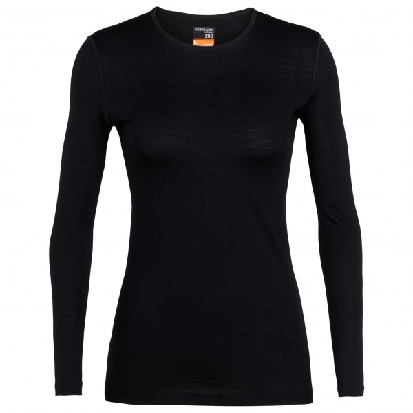 Icebreaker - Women's 200 Oasis L/S Crewe - Merinounterwäsche Gr M schwarz von Icebreaker